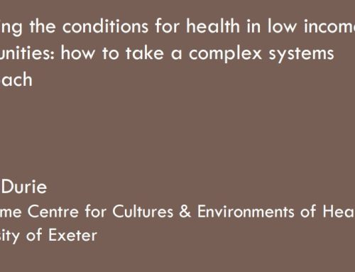 Complex systems approach – making a difference for health