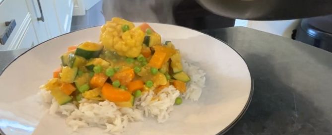 a plate of vegetrian curry from Cooking in the Community in Stoke-on-Trent