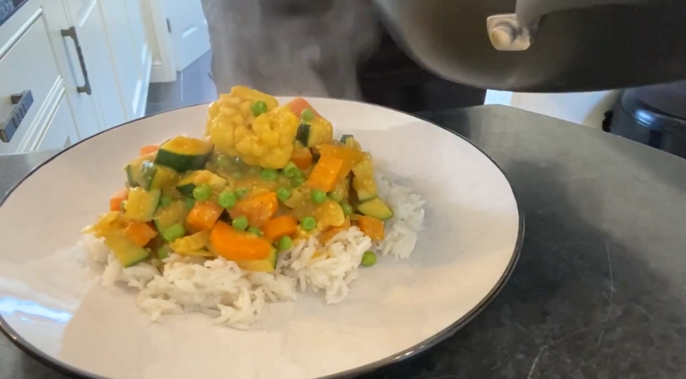a plate of vegetrian curry from Cooking in the Community in Stoke-on-Trent